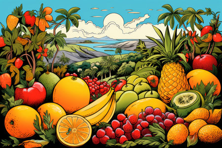 Tropical fruits - Generative AIの素材