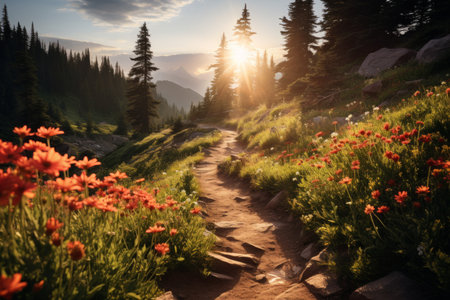 Summer hiking trails - Generative AIの素材