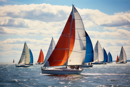 Summer sailing regattas - Generative AIの素材