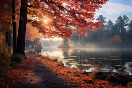 Autumn lakes - Generative AIの素材
