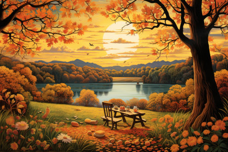 Countryside picnics - Generative AIの素材