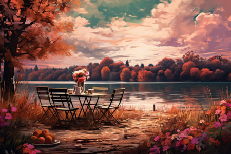 Countryside picnics - Generative AIの素材