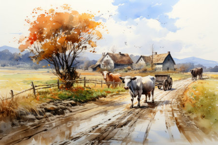 Countryside life - Generative AIの素材