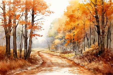 Autumn paths - Generative AIの素材