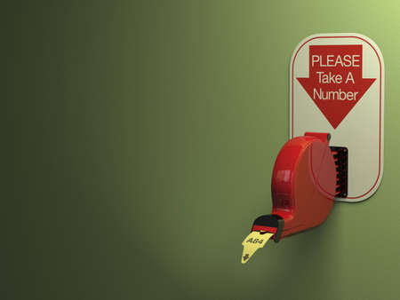 Ticket Dispenser on Green Background