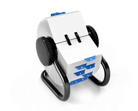 Rotary Card File isolated on white, with clipping pathの写真素材