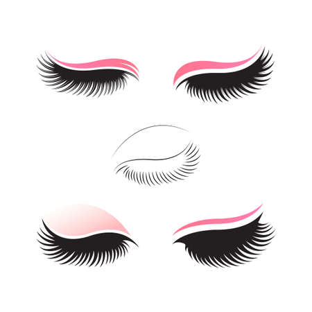 Eyelashes Logo Icon Template Vectorのイラスト素材
