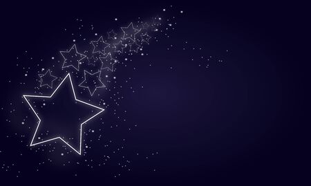 Dark blue background with starsの写真素材
