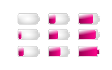Illustration of set pink battery loading on whiteの写真素材