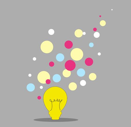 Vector illustration of light bulb with shiningのイラスト素材