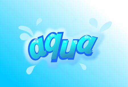 Illustration of aqua text with splash effectの写真素材