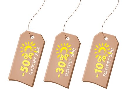 set of three summer sale tag with discountの写真素材
