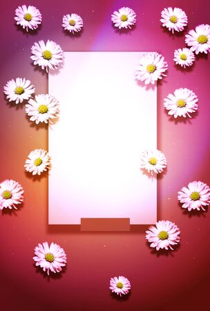 Template of colorful background with flower decorationの写真素材