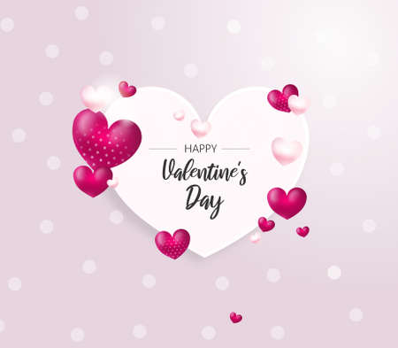 Illustration of greeting card to valentine day with small pink heartsの写真素材