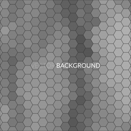 Digital hexagon pixel mosaic, black and white, abstract vector backgroundのイラスト素材