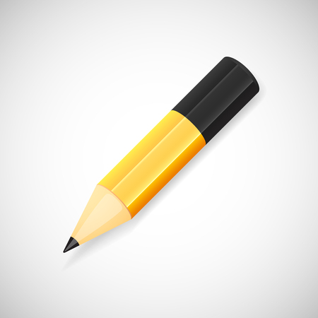 Vector pencil black and yellow color, isolated on white backgroundのイラスト素材