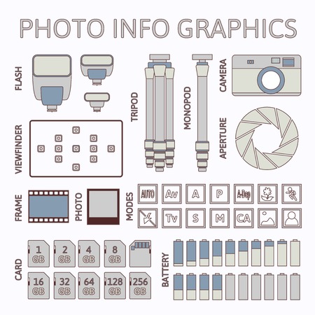 Photo infographics set, vector illustration, part oneのイラスト素材