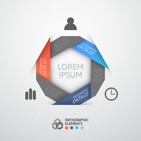 Modern business step origami style options banner, vector illustrationのイラスト素材
