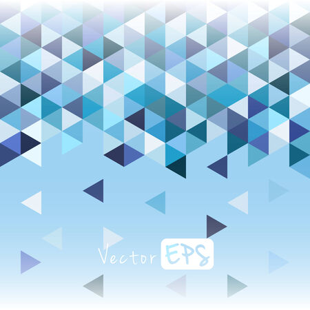 Geometric mosaic pattern from blue triangle texture, abstract background illustrationのイラスト素材