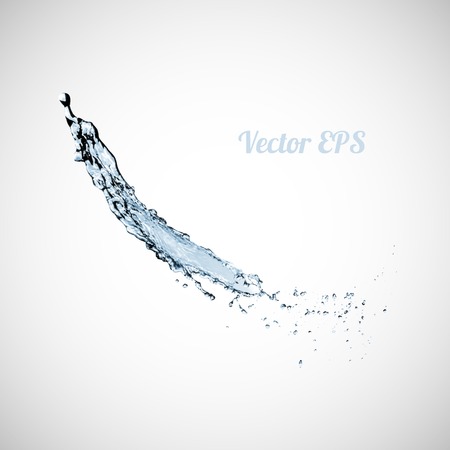 Blue water splash isolated on white background, vector illustrationのイラスト素材