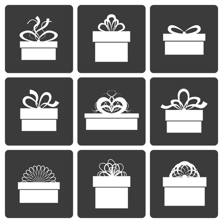 Gift Box Icons, Holiday Presents, Vector Illustrationのイラスト素材