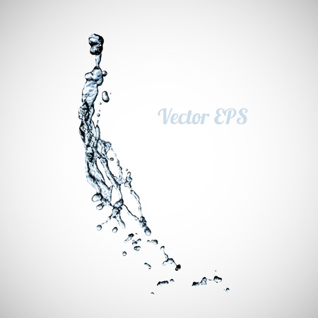 Blue water splash isolated on white background, vector illustrationのイラスト素材