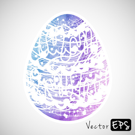 Easter grunge music egg of watercolor textureのイラスト素材