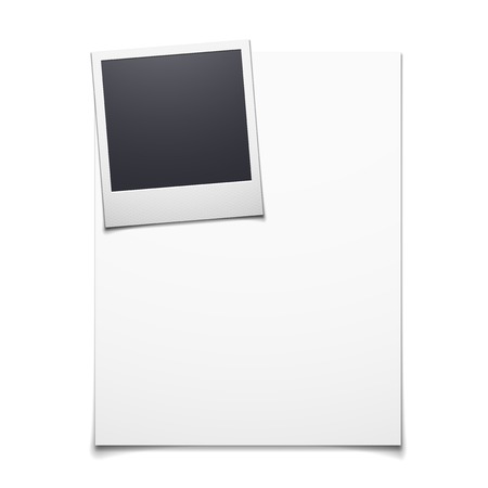 Vector illustration of paper blank and polaroid photo frame backgroundのイラスト素材