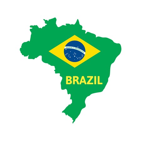 Flat simple Brazil map, vector background illustrationのイラスト素材