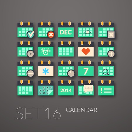 Flat icons set 16 - calendar collectionのイラスト素材