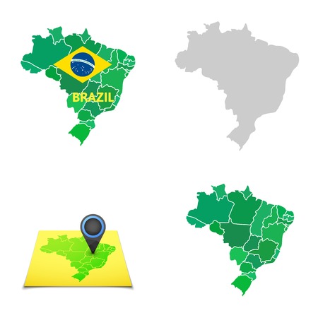 Flat simple Brazil mapのイラスト素材