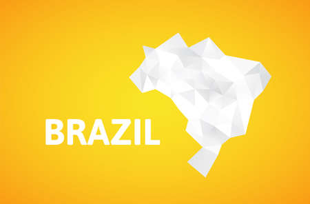 Triangle texture Brazil map, vector geometric conceptのイラスト素材