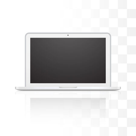 Vector laptop isolated on white background with transparent shadowのイラスト素材