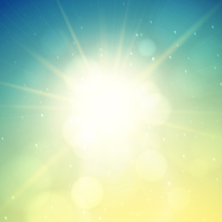 Summer background, summer sun with lens flare