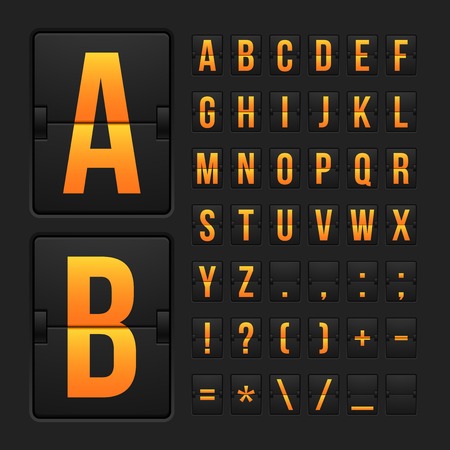 Scoreboard letters and symbols alphabet panelのイラスト素材