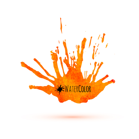 Orange watercolor isolated splashのイラスト素材