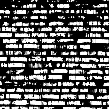 Brick wall, black and white relief texture with shadowのイラスト素材