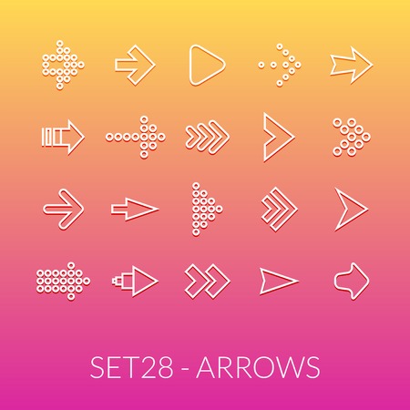 Outline icons thin flat design, modern line stroke styleのイラスト素材
