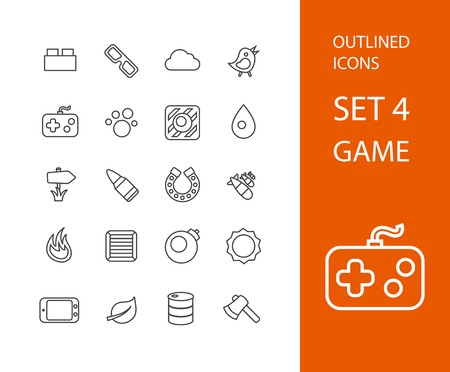 Outline icons thin flat design, modern line stroke styleのイラスト素材