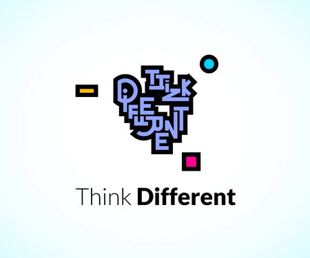 Think different phrase, graffiti logo sign, concept icon symbolのイラスト素材
