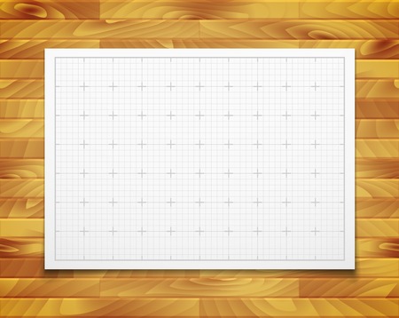 White isolated square grid with shadow isolated on wood textureのイラスト素材