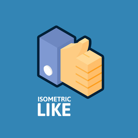 Blue thumb up icon, like symbol vector illustrationのイラスト素材