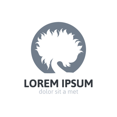 Eco green tree logo template, abstract icon, ecology growing business concept, vector backgroundのイラスト素材