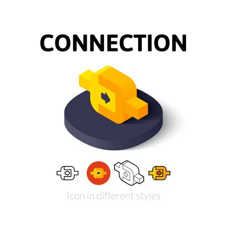 Connection icon, vector symbol in flat, outline and isometric styleのイラスト素材