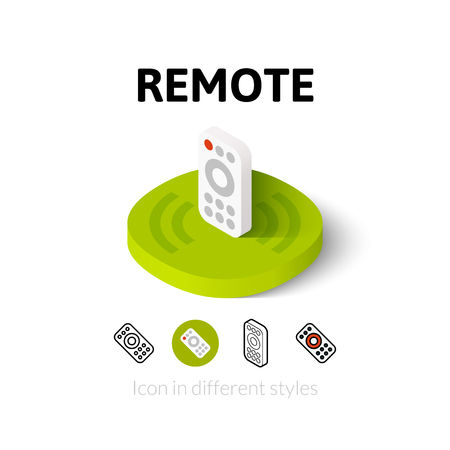 Remote icon, vector symbol in flat, outline and isometric styleのイラスト素材