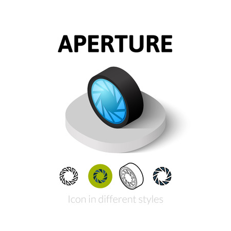 Aperture icon, vector symbol in flat, outline and isometric styleのイラスト素材