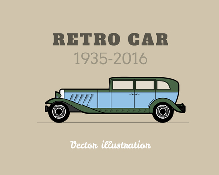Retro car vintage collection, classic garage sign, vector illustration background, can be used for design card infographicsのイラスト素材