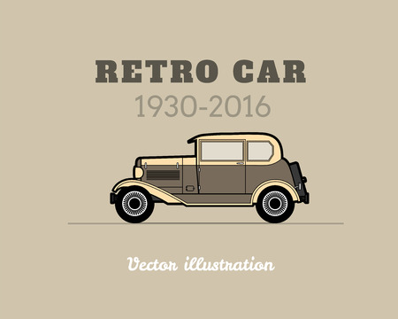 Retro car vintage collection, classic garage sign, vector illustration background, can be used for design card infographicsのイラスト素材