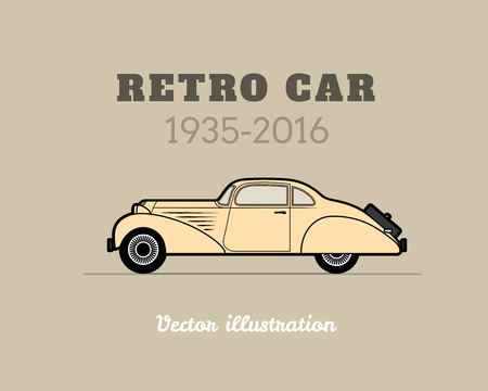 Retro car vintage collection, classic garage sign, vector illustration background, can be used for design card infographicsのイラスト素材
