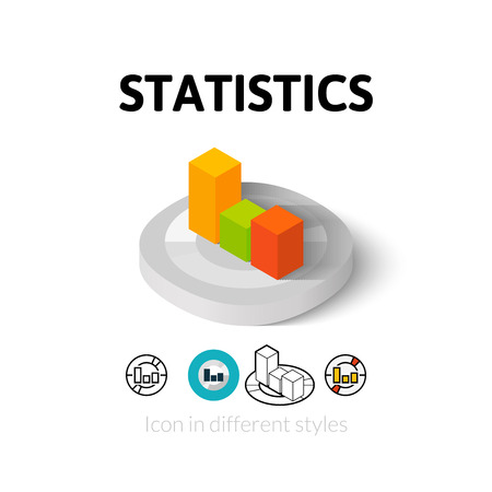 Statistics icon, vector symbol in flat, outline and isometric styleのイラスト素材